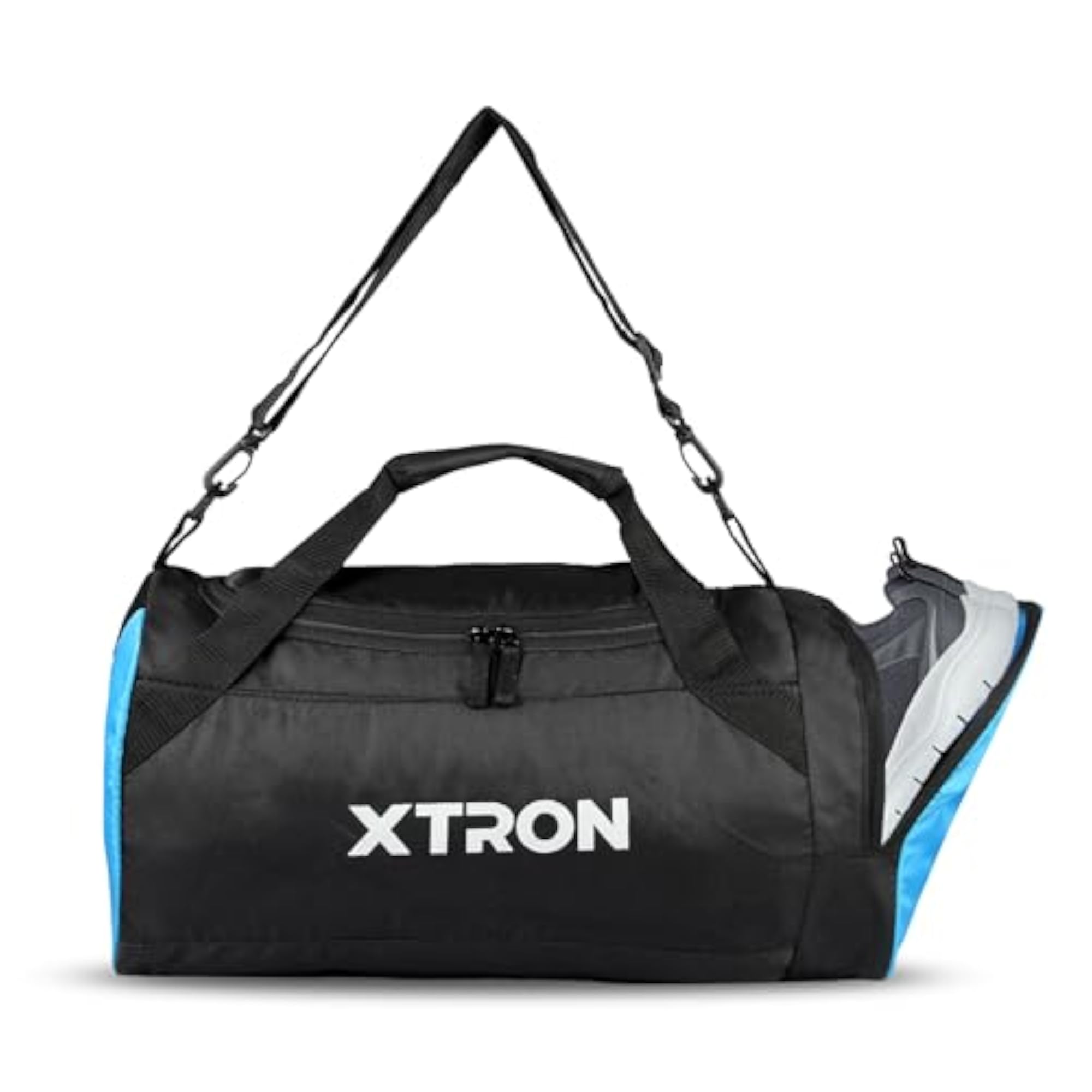 Stylish Blue Duffle Gym Bag with Shoe Compartment